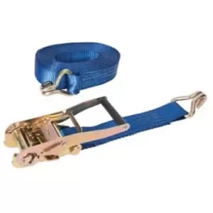 Silverline - MS21) Ratchet Tie Down Strap J-Hook 8m x 50mm Rated 1700kg Capacity 475