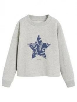Mango Girls Star Sweat Top - Grey