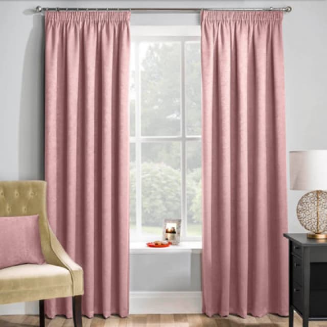 Enhanced Living 'Matrix' Blush - Tape Top Thermal Noise Reducing Dim Out Curtains - Pair Pink