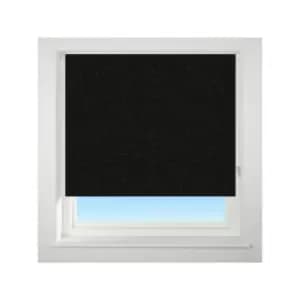 Universal Textured Thermal Blackout Roller Blind, Sparkle Black, W90cm