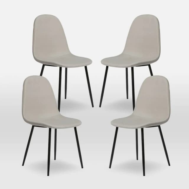 Home Garden Direct ASTERIA Dining Chairs Set of 4 in Beige Beige Unisex