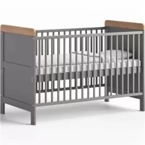 Little Acorns Classic Cot Bed, Grey & Oak - Grey & Oak