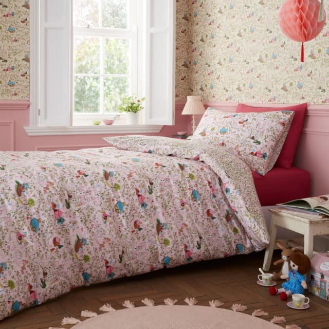 Belle & Boo Fairytale Reversible Cotton Duvet Cover Set Duvet Cover Sets Single Pink 73363306010