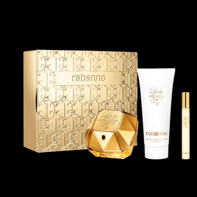 Paco Rabanne Lady Million Gift Set 80ml Eau de Parfum + 10ml Eau de Parfum + 100ml Body Lotion