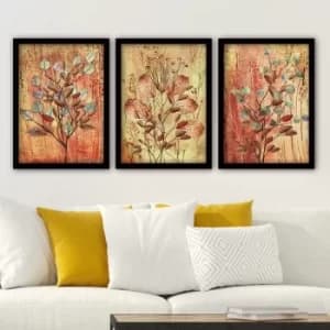3SC45 Multicolor Decorative Framed Painting (3 Pieces)