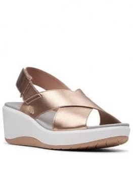 Clarks Step Cali Cove Wedge Sandal - Rose Gold