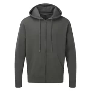 SG Mens Plain Full Zip Hooded Sweatshirt (3XL) (Charcoal)
