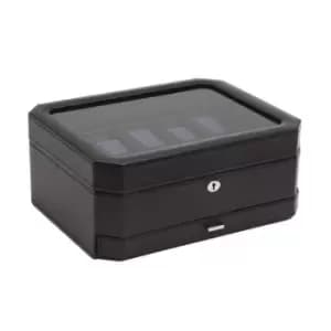 Wolf 10 Piece Watch Box with Drawer - Black