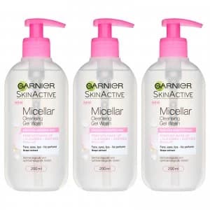 Garnier Micellar Gel Face Wash Sensitive Skin 200ml (3 Pack)