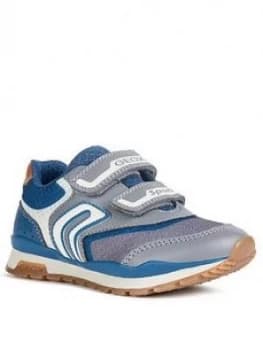 Geox Boys Pavel Strap Trainers - Grey/Blue