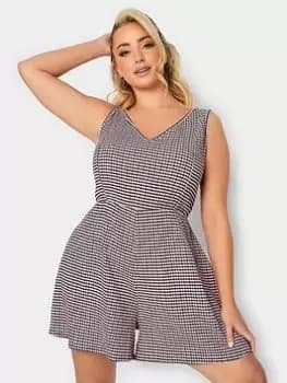 Yours Yours Sleeveless Crinkle Playsuit Pink, Size 20, Women