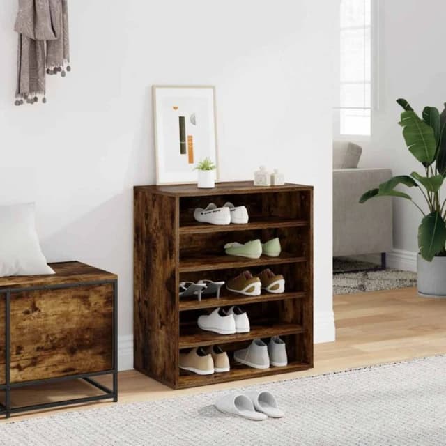 VIDAXL Shoe Cabinet Smoked Oak 60x35x70cm Engineered Wood Vidaxl 8720286956793