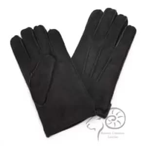 Eastern Counties Leather Womens/Ladies 3 Point Stitch Detail Sheepskin Gloves (M) (Black)