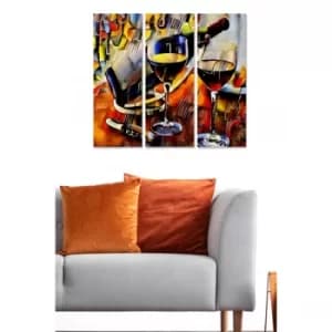 MDF742445122 Multicolor Decorative MDF Painting (3 Pieces)