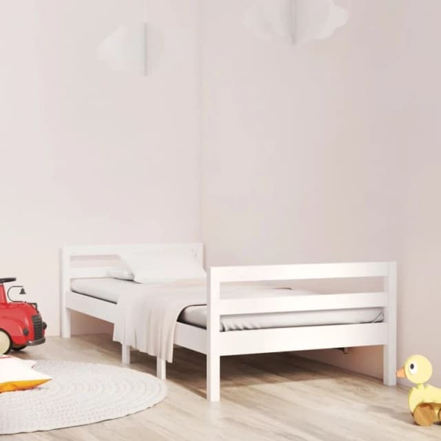 Vidaxl Bed Frame White 80X200 Cm Solid Wood Pine, White 821630
