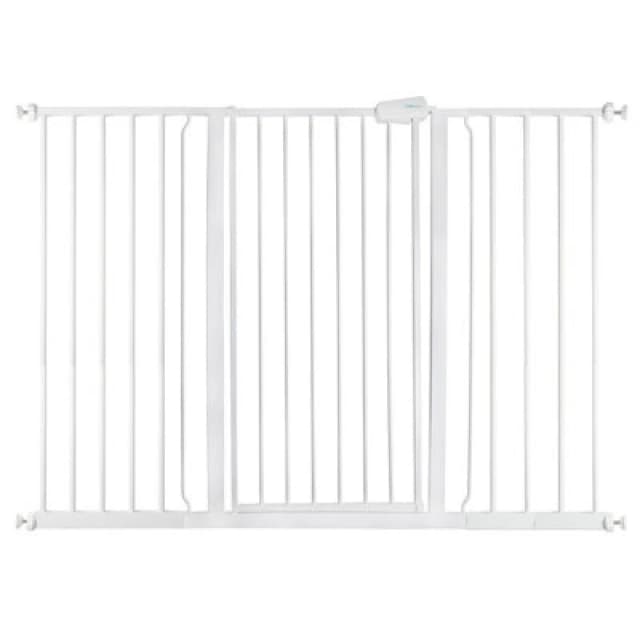 Safetots Extra Tall Metal Safety Gate Pressure Fit, 133.2Cm - 140.8Cm, White, 104Cm In Height, Extra Tall Baby Gate