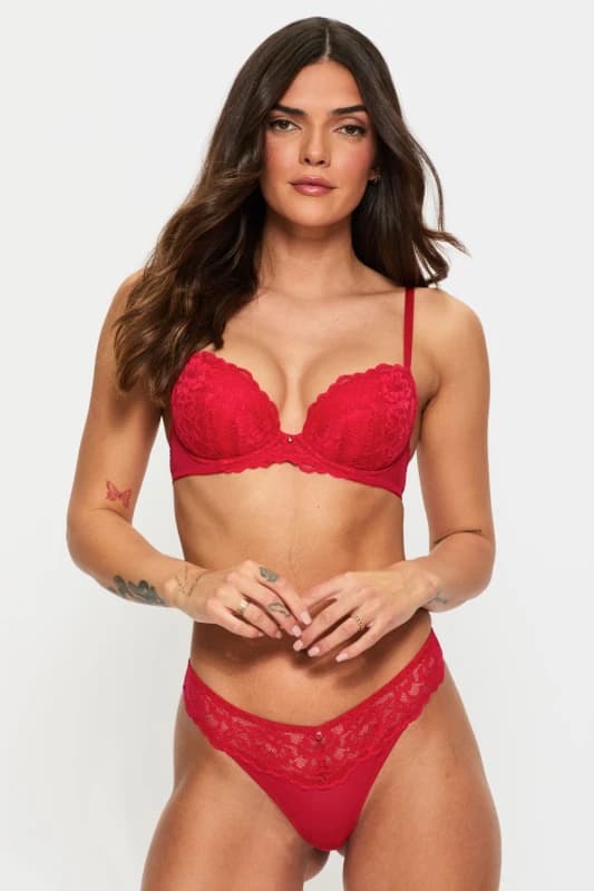Ann Summers Womens Sexy Lace Thong in Red Size: 22 Red Female 22