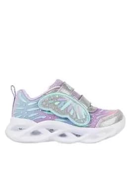 Skechers Toddler Twisty Brights Wingin' It Trainer, Silver, Size 8 Younger