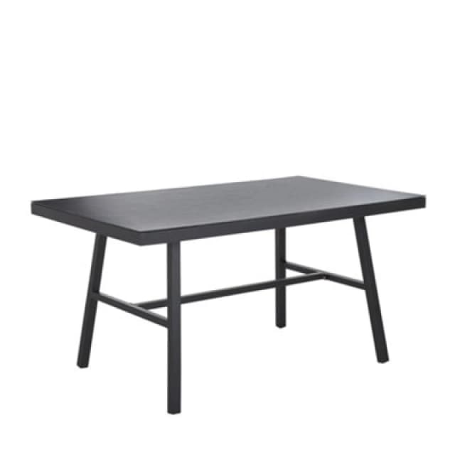 Beliani Garden Dining Table Canetto 150 Cm 90 Cm Glass Black