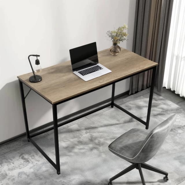 House of Home Desk Computer PC Laptop Home Office Work desk 120cm, Light Brown Rustic Style Brown unisex