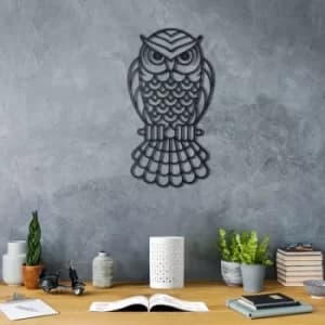 Owl Black Decorative Metal Wall Accessory