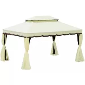 Aluminum Frame Patio Gazebo Canopy Double Tier Garden Shelter - Outsunny