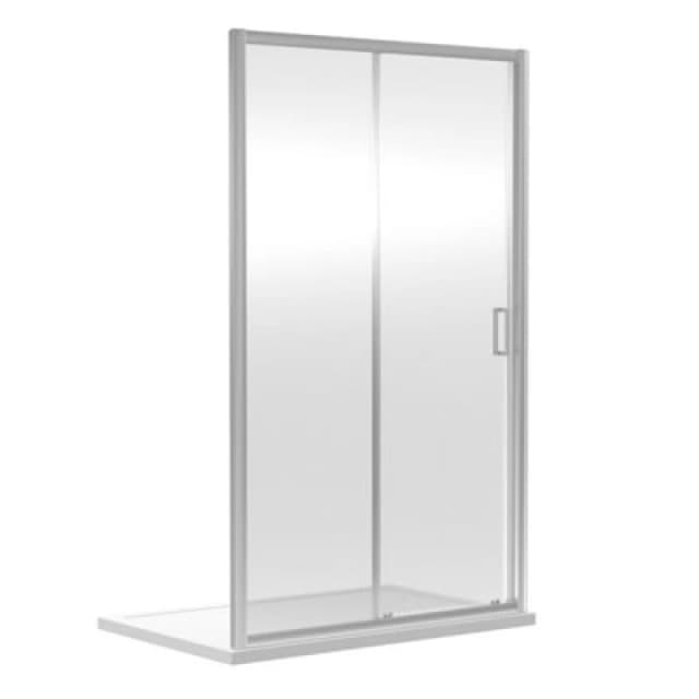 Balterley Safety Glass Reversible Sliding Shower Door Chrome 6mm 1000mm in Silver Silver Unisex