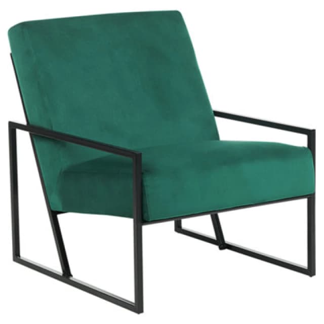 Beliani Industrial Velvet Armchair Green Delary