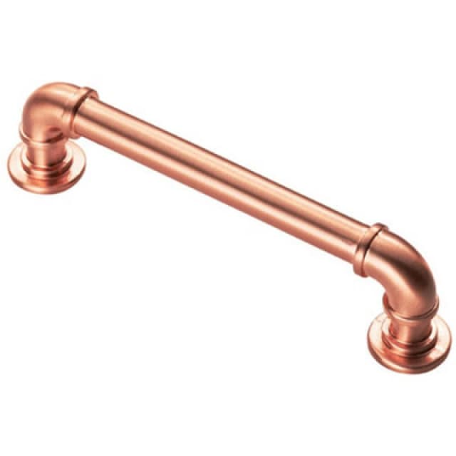 Loops Pipe Design Cabinet Pull Handle 128mm Fixing Centres 12mm Dia Satin Copper Copper unisex
