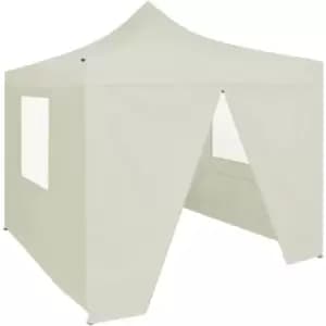 Professional Folding Party Tent with 4 Sidewalls 2x2 m Steel Cream Vidaxl Cream