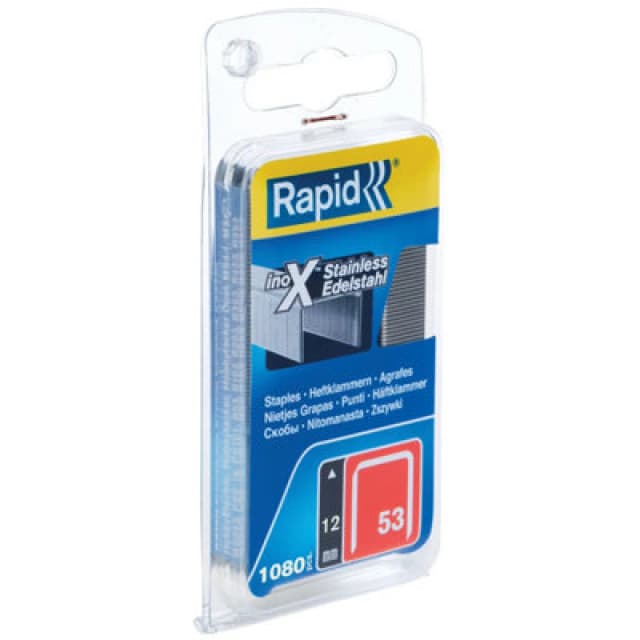 Rapid No. 53 Finewire staple Stainless steel 12mm 40109512 ACCO40109512