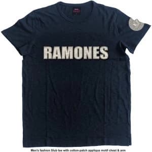 Ramones - Logo & Presidential Seal Unisex Large T-Shirt - Blue
