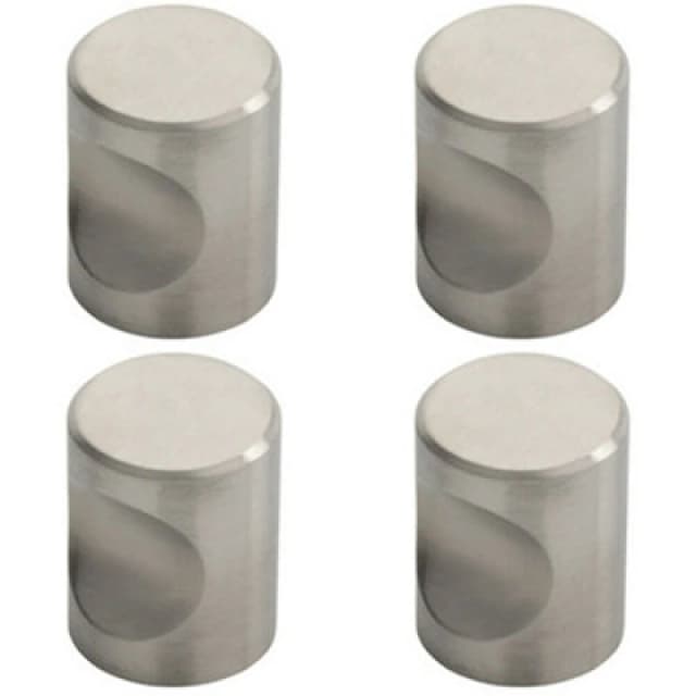Loops 4x Cylindrical Cupboard Door Knob 20mm Diameter Stainless Steel Cabinet Handle Metallics unisex