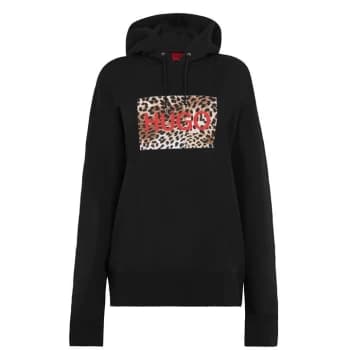 Hugo Boss Dreala Pullover Hoodie Leopard Size L Women