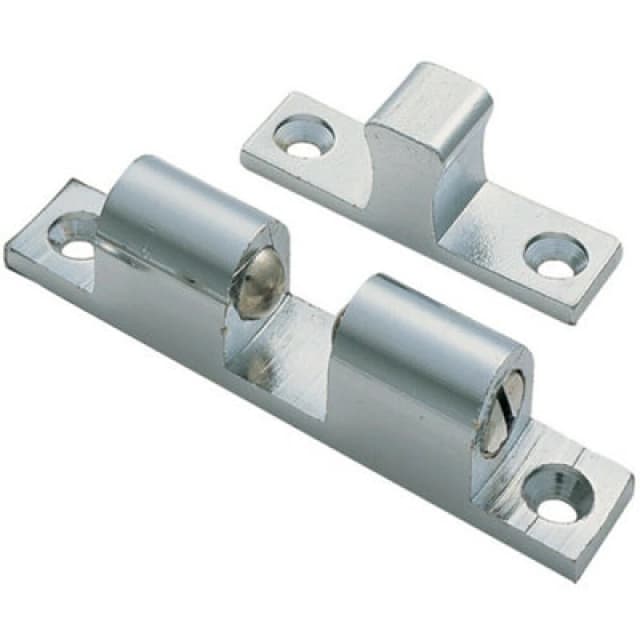 Loops Double Ball Roller Cupboard Catch 43 x 8mm 34.5mm Fixing Centres Satin Chrome Multi unisex