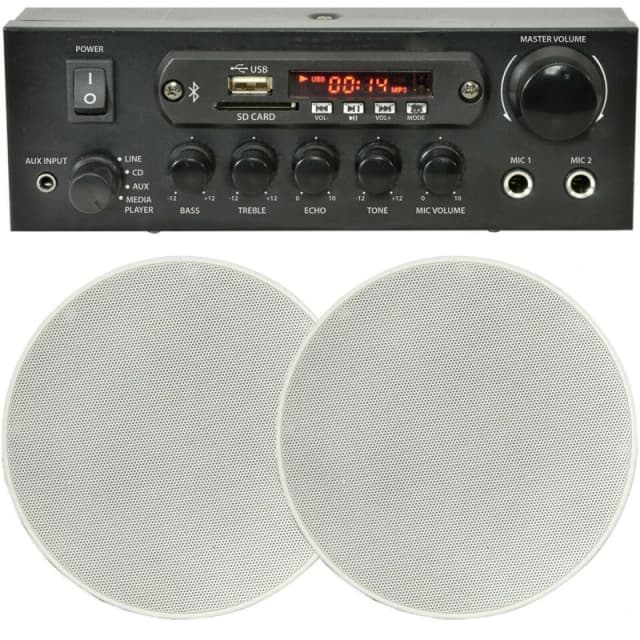 Loops Home Restaurant 2x Ceiling Speaker Bluetooth Wireless Background Music Amp Kit Multi unisex