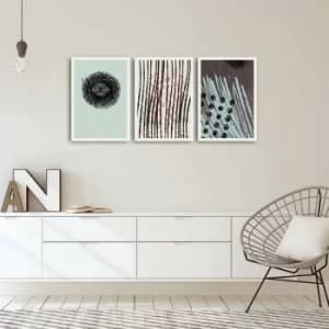 3PBCT-09 Multicolor Decorative Framed MDF Painting (3 Pieces)