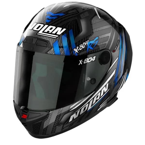 Nolan X-804 RS Ultra Carbon Spectre 020 White Chrome Blue Full Face Helmet Size XL