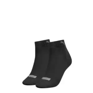 Puma 2 Pack Quarter Socks Womens - Black