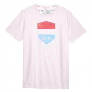 Jack Wills Bowcott Anniversary T-Shirt - Pale Pink