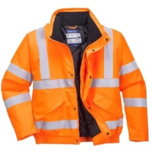 Oxford Weave 300D Class 3 GO/RT Hi Vis Bomber Jacket Orange 4XL