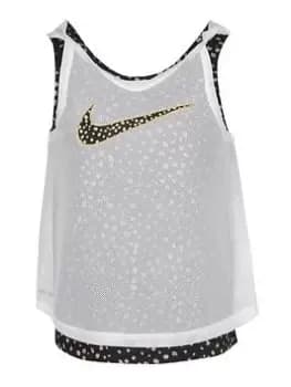 Nike Younger Girls Animal Spot 2-in-1 Tank, White, Size 5-6 Years