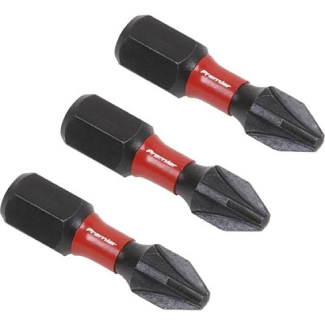 Loops 3 Piece 25mm Pozi Head #2 Impact Power Tool Bit Set - S2 Steel Drill Bits Metallics
