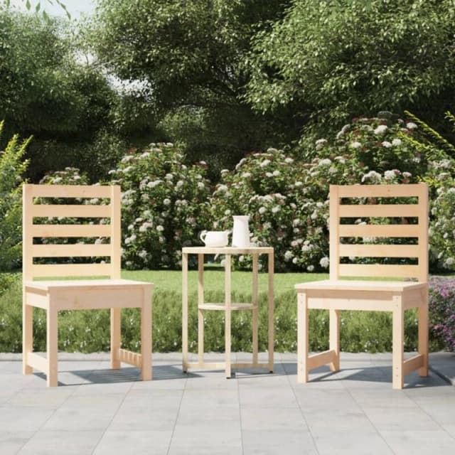 vidaXL Garden Chairs 2 pcs 40.5x48x91.5cm Solid Wood Pine, Brown 824025