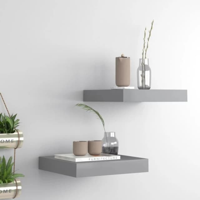 VIDAXL Vidaxl - Floating Wall Shelves 2 pcs Grey 23x23.5x3.8cm mdf 8720286074763