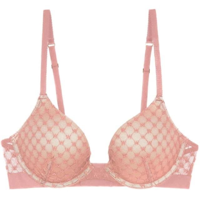 Wolford Sheer Logo Push-Up Demi Bra Pink female 34A