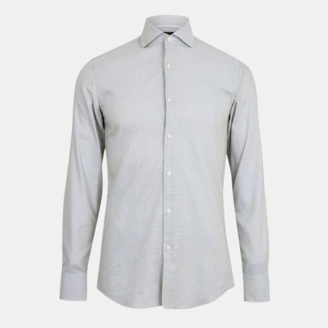 Boss Mens Oxford Long Sleeve Shirt Medium Green male 15 inch