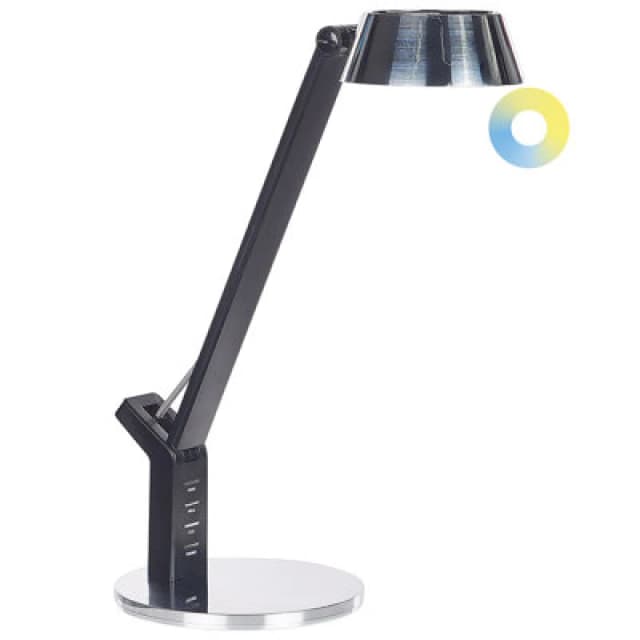 Beliani LED Desk Lamp Chamaeleon With Dimmer Metal Silver
