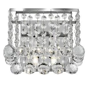Indoor Square Wall 2 Light Chrome with Crystals, G9