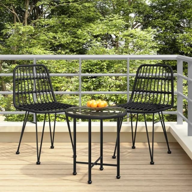 vidaXL Garden Chairs 2 pcs Black 48x62x84cm PE Rattan, Black 319429